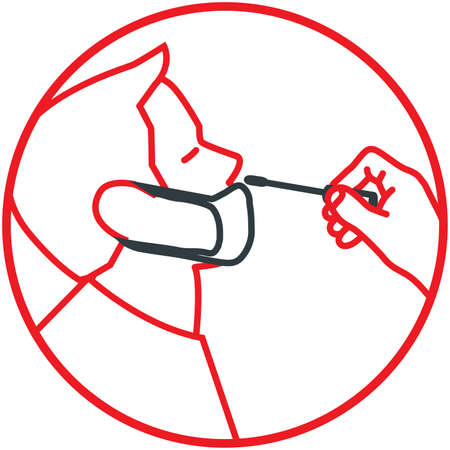 Covid-19 virus swab test iconのイラスト素材