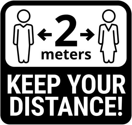 Keep safe social distance signのイラスト素材