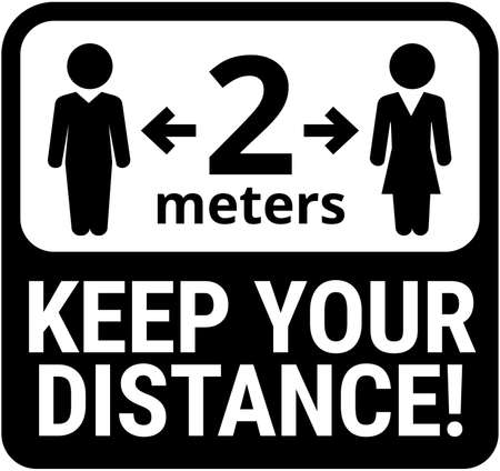 Keep safe social distance signのイラスト素材