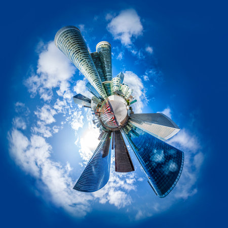 360 Panoramic View of La Defense, Parisの写真素材