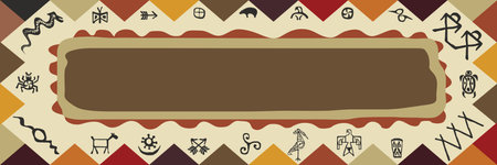 Native tribe art ornament frameのイラスト素材