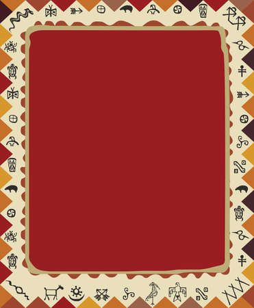 Native tribe art ornament frameのイラスト素材