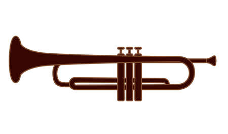 Trumpet brass instrument used in classical and jazz musicのイラスト素材