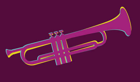 Trumpet brass instrument used in classical and jazz musicのイラスト素材