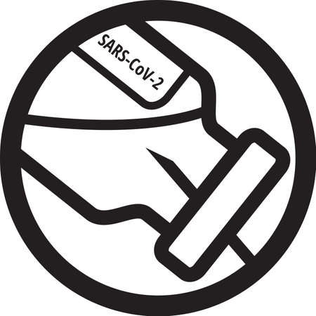 Coronavirus Covid-19 vaccine bottle and syringe needleのイラスト素材