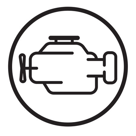 Symbol of internal combustion Engine Simple thin line vectorのイラスト素材