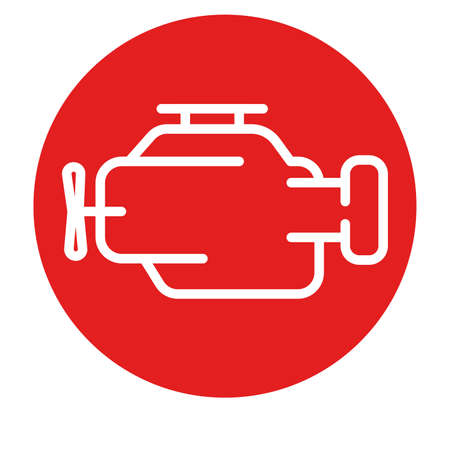 Symbol of internal combustion Engine Simple thin line vectorのイラスト素材