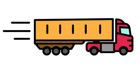 Cabover truck Cargo Transportation Truck or Lorryのイラスト素材