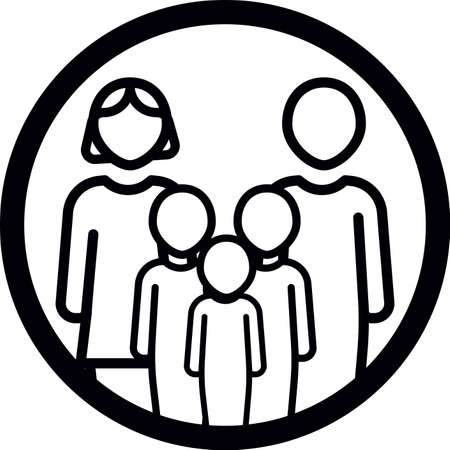 Family with mother, father and three young children