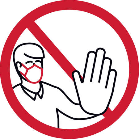 No Entry without protective face mask Signのイラスト素材