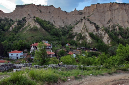 Smallest town in Bulgaria, Melnik. Afternoon. Sand pyramid.の写真素材