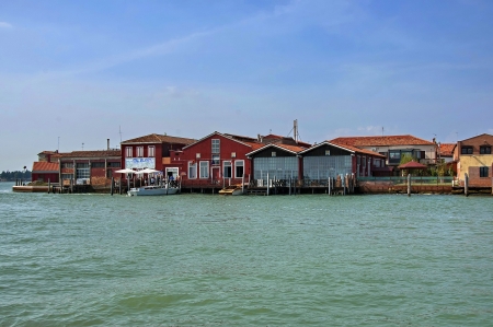 A part of Murano island view from one boat in the lagoon, Venice, Italy のeditorial素材