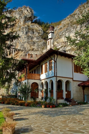 The rock monastery  St Dimitrii of Basarbovo  の写真素材