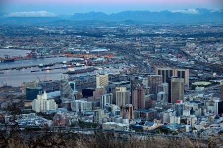 Cape Town after sunset, by dusk - scenery viewのeditorial素材