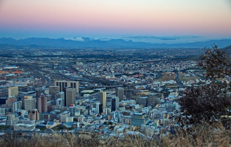 Cape Town after sunset, by dusk - scenery viewのeditorial素材