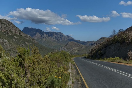 Rock formation along the highway Cairo - Cape Town by Boland Mountain, South Africaの写真素材