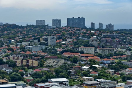 Above view to Durban city from Moses Mabhida stadium, South Africaの写真素材