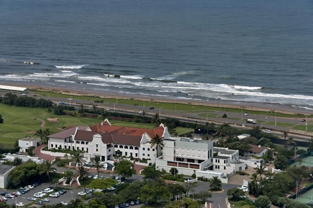 Seaside above view to Durban coast from Moses Mabhida stadium in Durbanのeditorial素材