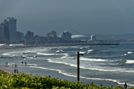 Seaside beach by uShaka in Durban city, South Africaの写真素材