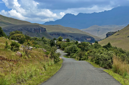 Road to Giants Castle KwaZulu-Natal nature reserve, Drakensberg South Africa  Place for   repose の写真素材
