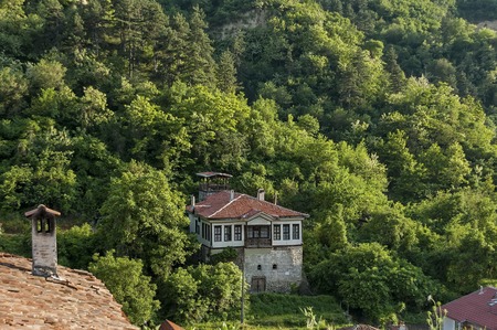 View to ancient Melnik town, Bulgariaのeditorial素材