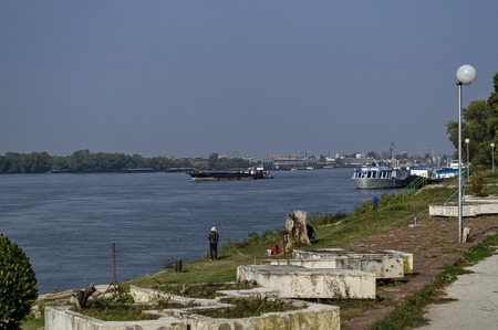 Riverside park in Ruse town along river Danube, Bulgaria