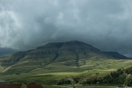 Drakensberg mountain in one stormy dayの写真素材