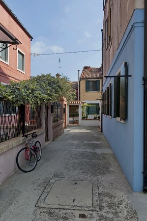 Colorful house in Burano island Italyの写真素材