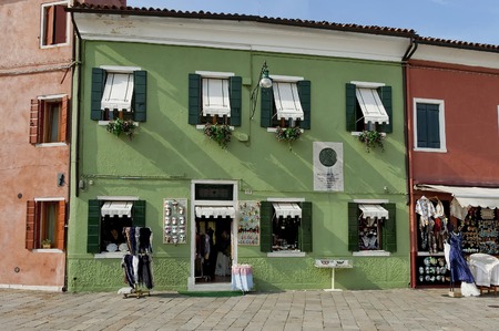 Colorful house in Burano island Italyの写真素材