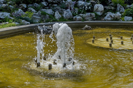 Doctors' Garden small fountain in Sofia, Bulgariaの写真素材