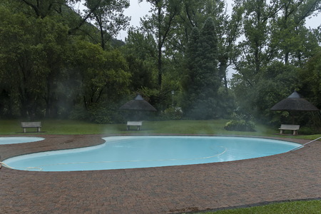 Garden lake/pond with warm water in Sabieのeditorial素材