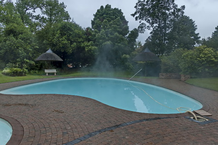 Garden lake/pond with warm water in Sabieのeditorial素材