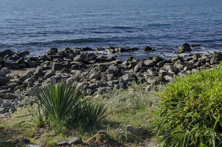 Life by seashore in Black sea Nessebarの写真素材