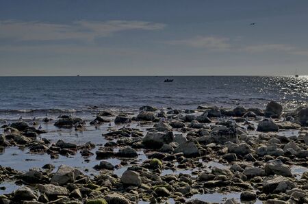 Life by seashore in Black sea Nessebarの写真素材