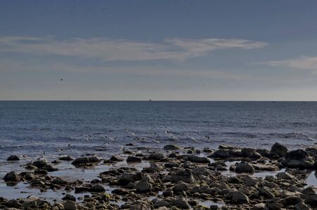 Life by seashore in Black sea Nessebarの写真素材