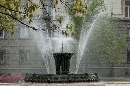 Ten years ago, a fountain in spring in the center of sofiaの写真素材