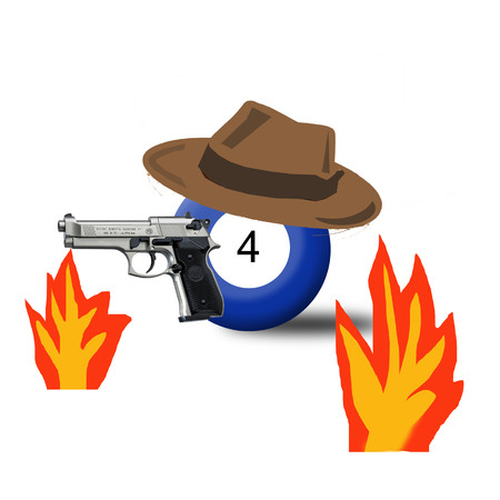 Billiard Ball Number 4 Illustrationの写真素材