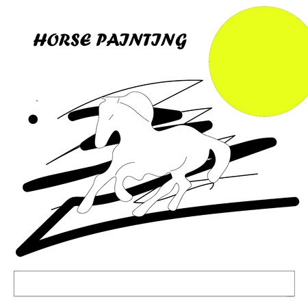 horse paintingのイラスト素材