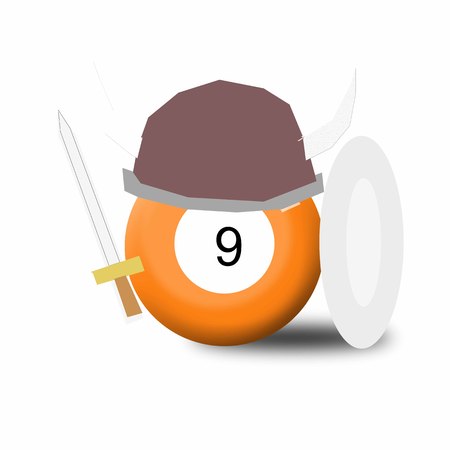 Billiard Ball Number 9 Illustration