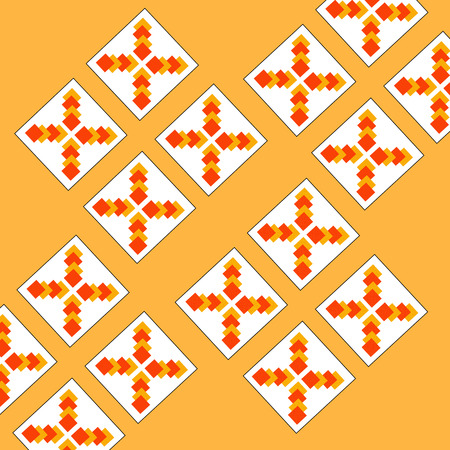 Boxes Pattern Abstract Background Orange
