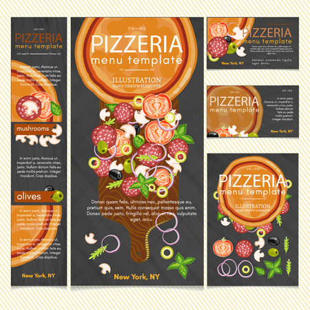 Pizza restaurant menu template vectorのイラスト素材