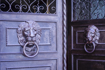 Door knocker in catania, sicily, italyの写真素材