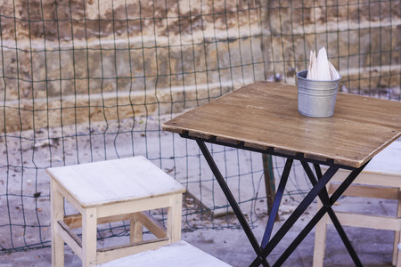 Outdoor cafe in Syracuse (Siracusa) Sicilyの写真素材