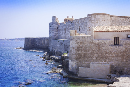 Castello Maniace - ancient castle in Ortygia (Ortigia) Island, Syracuse, Sicilyのeditorial素材