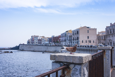 Old street, ancient buildings in Ortygia (Ortigia) Islandのeditorial素材