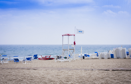 Catania, Sicily, Italy - august 15, 2018: beach thunderstormのeditorial素材