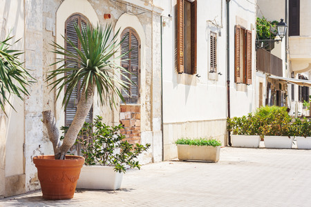 Traditional architecture of Syracuse, Sicily, facadeの写真素材