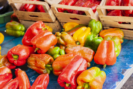 Pepper - fresh vegetables in market, Catania, Sicily