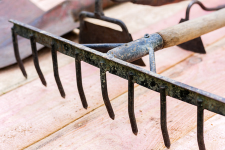 Old garden tools concept, well used.の写真素材