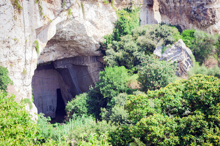 Limestone Cave Ear of Dionysius, Sicily, Italyの写真素材